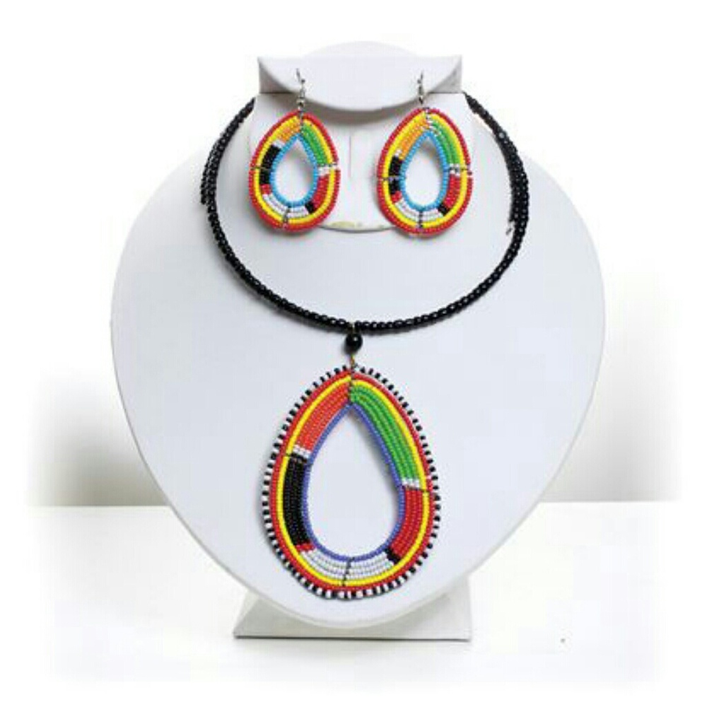 Beaded Massai Necklace Set